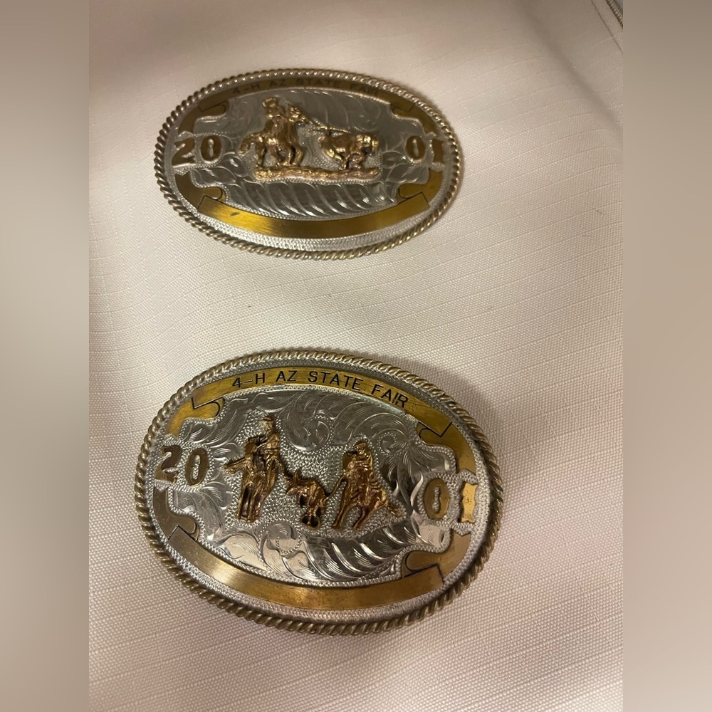 Silver and Gold 4-H AZ State Fair Belt Buckles